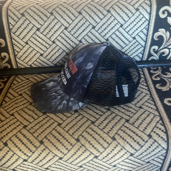 Women’s Gray/ Black Trucker Hat with Outlet for ponytail - Picture 3 of 5